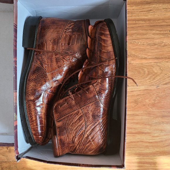 BELVEDERE TAN GATOR SKIN BOOTS - Picture 1 of 2